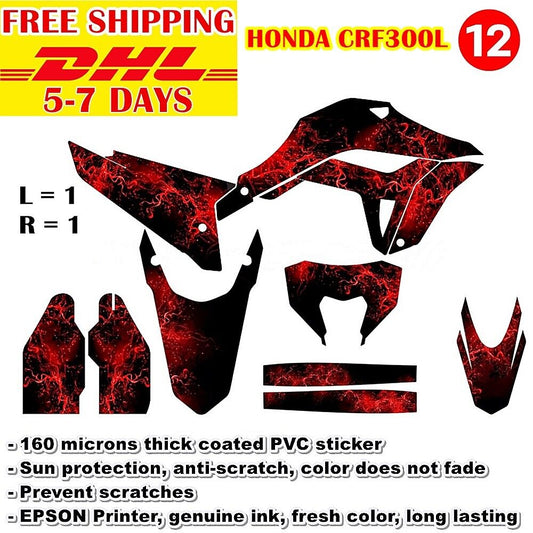 Stickers Graphics Kits For Honda CRF 300 L Motocross Whole Bike Decals Decal 12