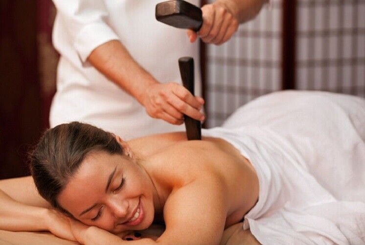 Massage Hammer Stick Tool Relax Therapy Thai Wooden Tok Sen Set