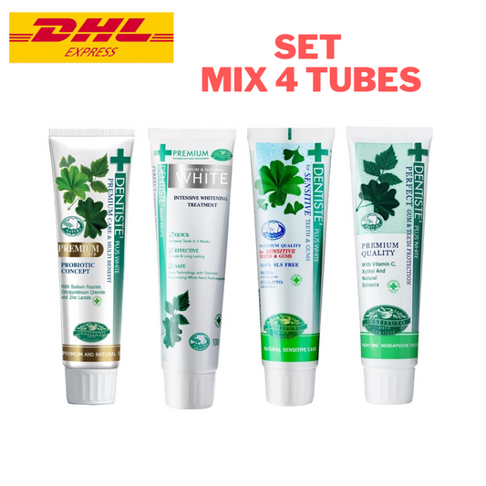 Set Dentiste Mix 4 Formula Toothpaste Original Premium Care Sensitive White 100g