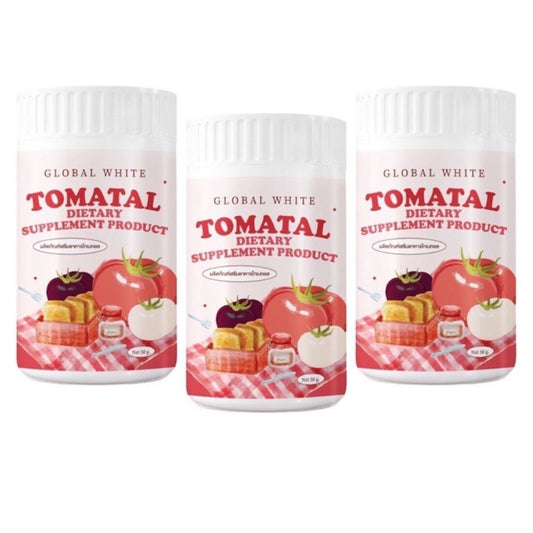 3x Global White Tomatal Tomato Instant Drink Powder Anti-aging Bright Skin 50 g