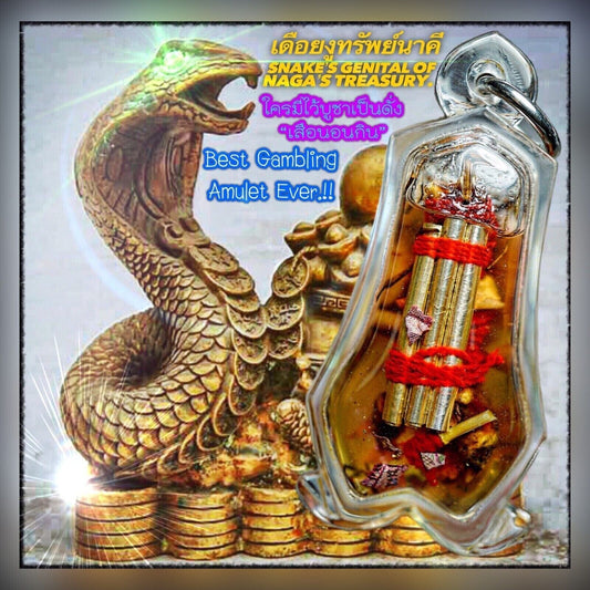 Rare Thai Amulet Genital Naga Treasury Talisman Increase Fortune Luck Windfall