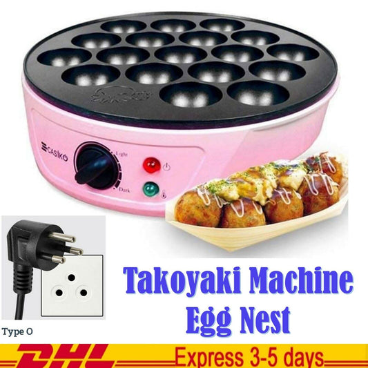 Takoyaki Machine Egg Nest Create Your Own Snack Model CK-5004A Pink 18 holes