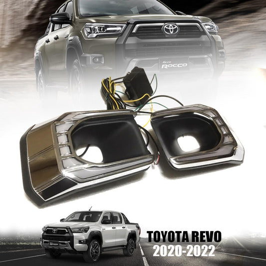 Daytime Running Light DRL LED Fog Chrome For Toyota Hilux Revo Rocco 2020-2023
