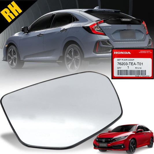 Mirror Glass Lens Right RH For Honda Civic FK FC Hatchback Sedan 2016-2021