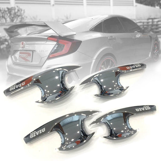 DOOR HANDLE BOWL HOUSING COVER CHROME TRIM FOR HONDA CIVIC FC 2016 17 18 19