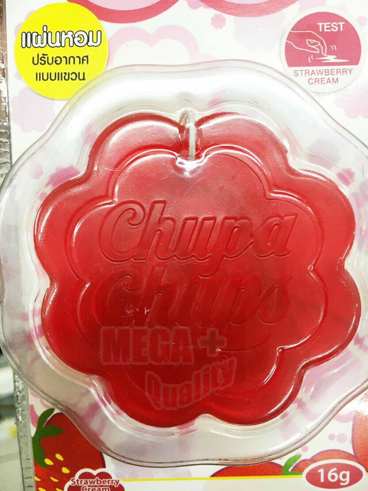 1 pk Chupa Chups Car Air Freshener Strawberry Cream Sweet Smell Hanging 16 g.