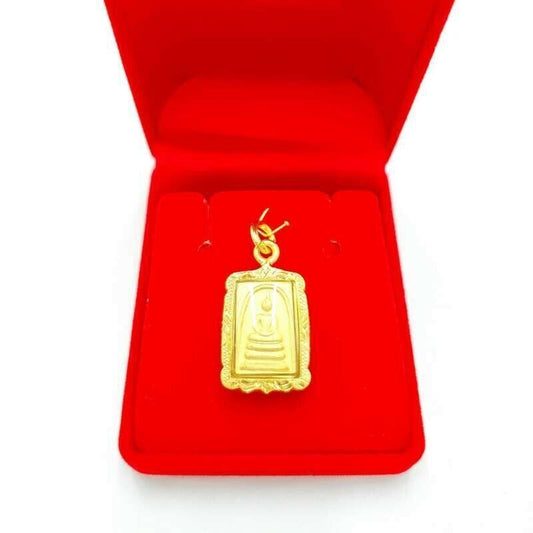 Phra Somdej 24k Gold Micron Case Pendant Talisman Thai Buddha Amulet Wat Rakang