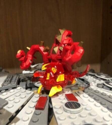 Bakugan Battle Brawlers Translucent Pyrus Rubanoid With Destrakon Gear Rare