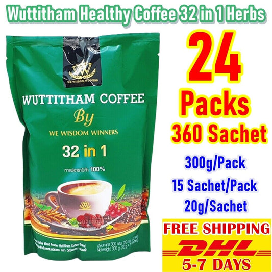 Coffee Healthy Wuttitham Instant Weight Control Herbs 32 Mixed Young Care X 24