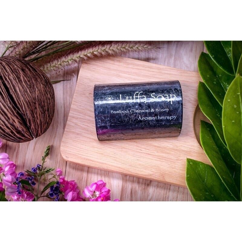 4x LUFFA SOAP Bar Charcoal Honey Herbal Natural Skin Whitening Face & Body