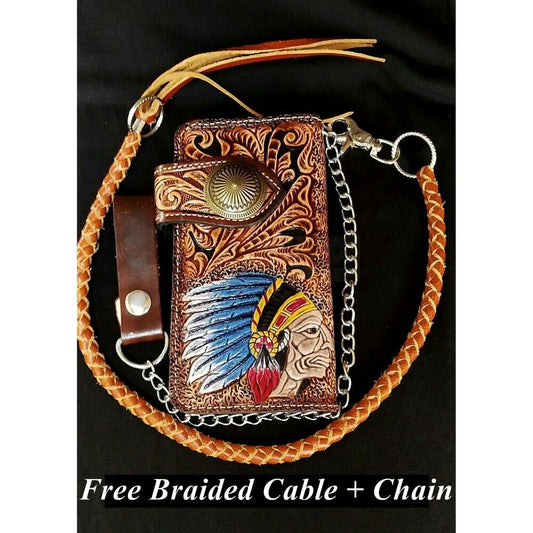Men's Wallet Craft Savage Biker Trucker Cowboy Motorcycle Long Leather Pocket