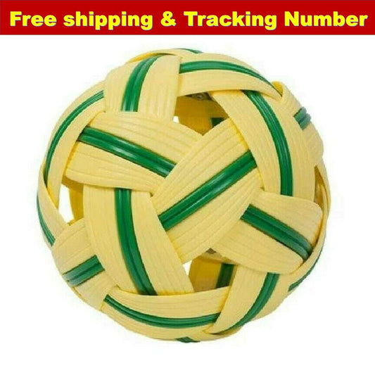 Rattan ball sepak takraw kick volleyball new training sport game yellow green