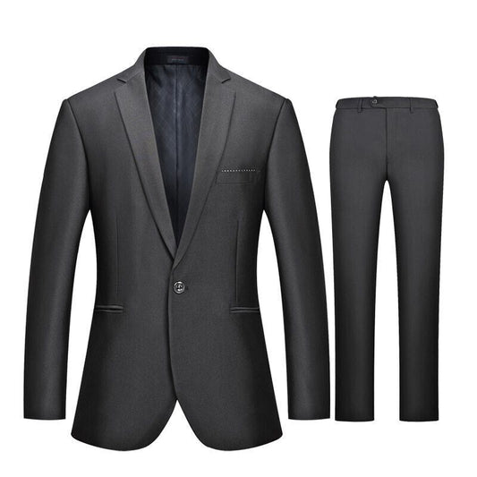 WOLF ZONE Brand Casual Business Suit Men Slim Fit Suits with Pants Mens Formal