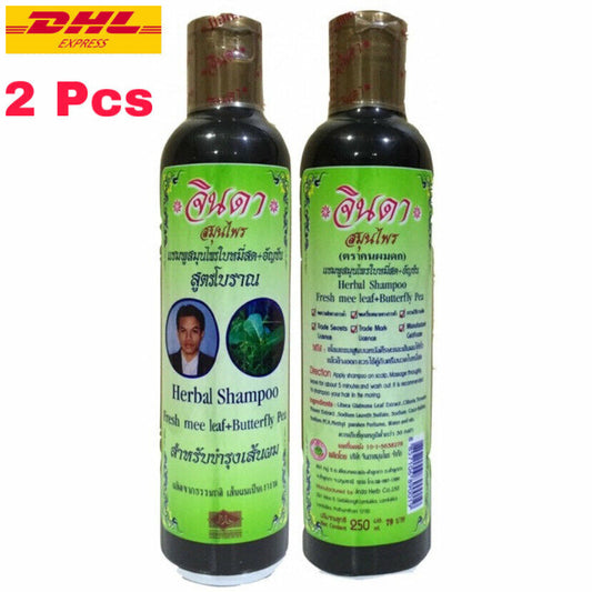 2x250 ml Jinda Herbal Fresh Mee Ancient formula Natural Shampoo for Hair growth