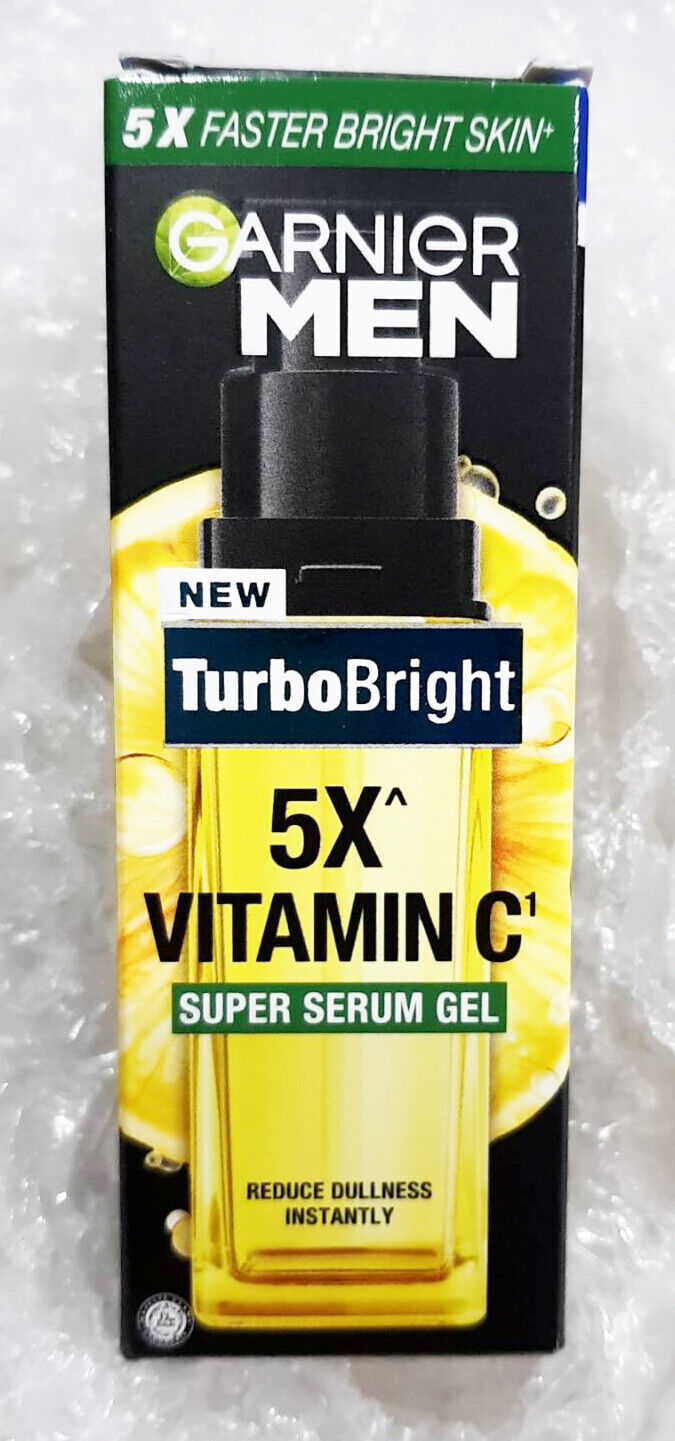 2 x GARNIER Men Turbo Bright Spotless Serum Shine Control Whitening Face 40 ml.
