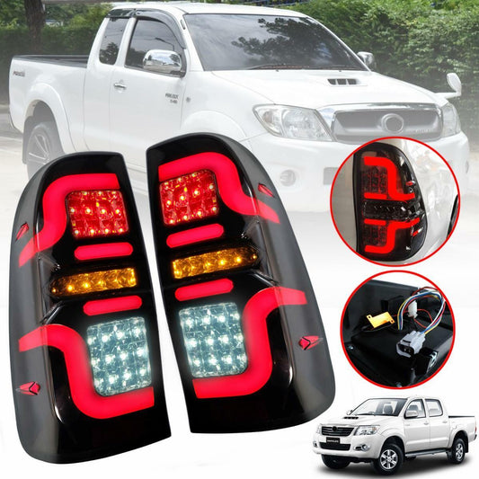 Tail Light Lamp LED Smoke Black For Toyota Hilux SR5 MK6 MK7 Pickup 2005-2014