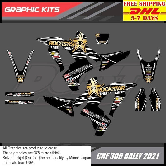 W13 Stickers Kit For Honda CRF 300 Rally 2021 Motocross Graphics Bike Decals crf