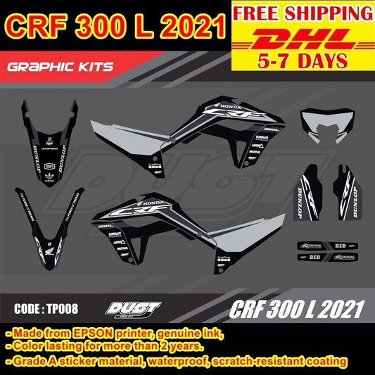 Stickers Kit For Honda CRF 300 L 2021 Motocross Graphics Whole Bike Decals TP008