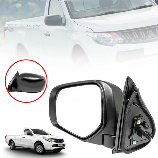Side Mirror LH Left Manual Black For Mitsubishi Triton L200 MQ Ute 2015-2018