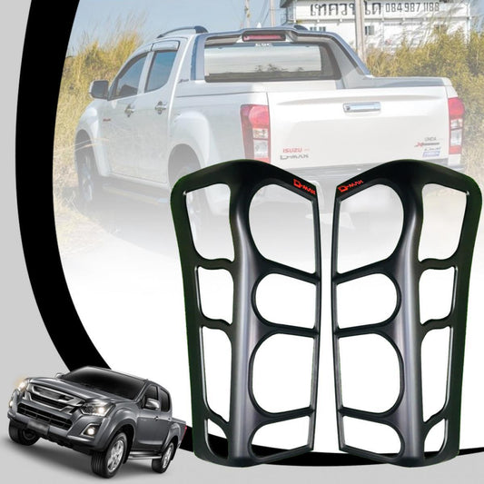 Matte Black Cover Tail Light Lamp Red Logo For Isuzu D-max Dmax Pickup 2012-2018