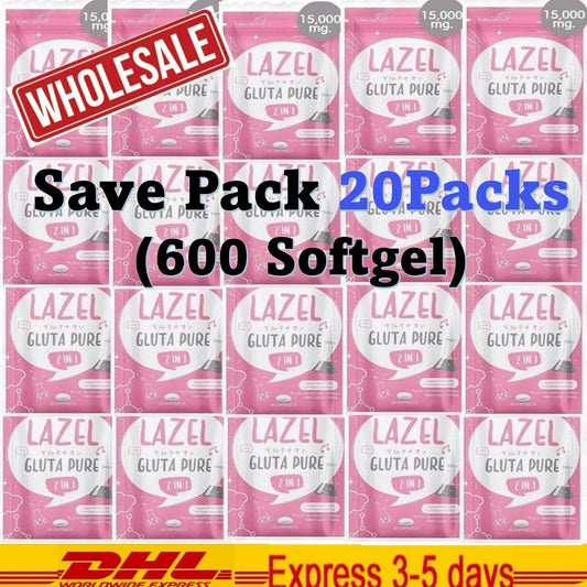 20x Lazel Gluta Pure Whiten Skin Naturally Clear Skin Reduces Acne Dark Spots