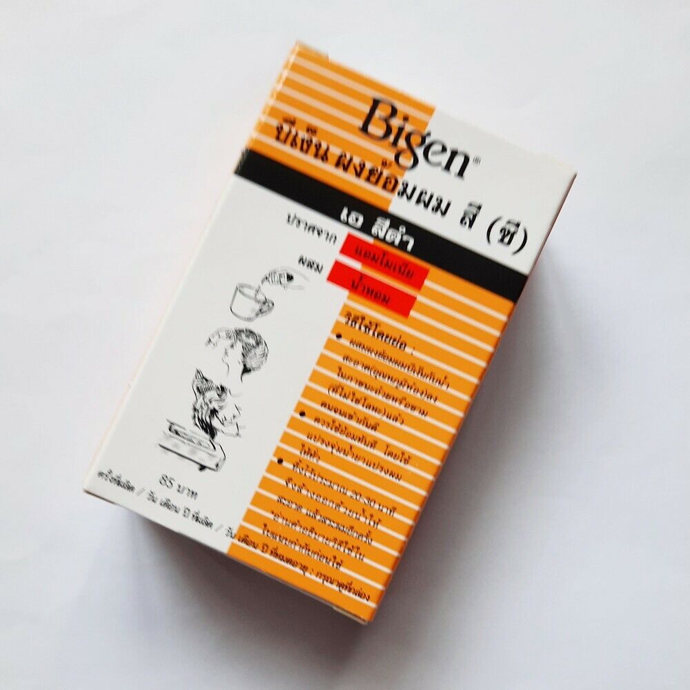 6x Bigen Hair Color Powder Black (A) Permanent Dye Ammonia-Free No Pungent 6g