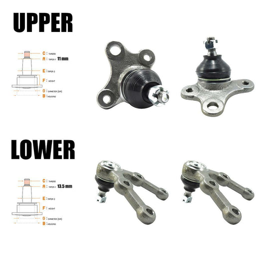 4 PCs Ball Joint Upper , Lower For Daihatsu Hijet S70 2WD 4WD 1977-1981