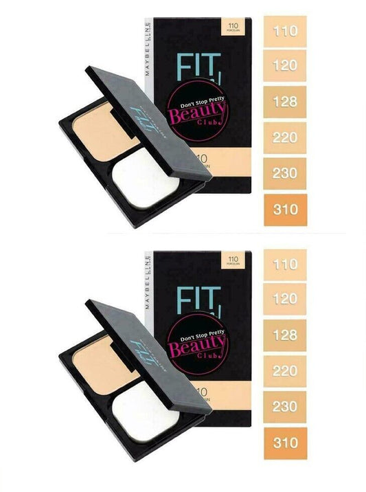 2 x Maybelline New York Fit Me Skin-Fit Powder Foundation #120 Classic Ivory