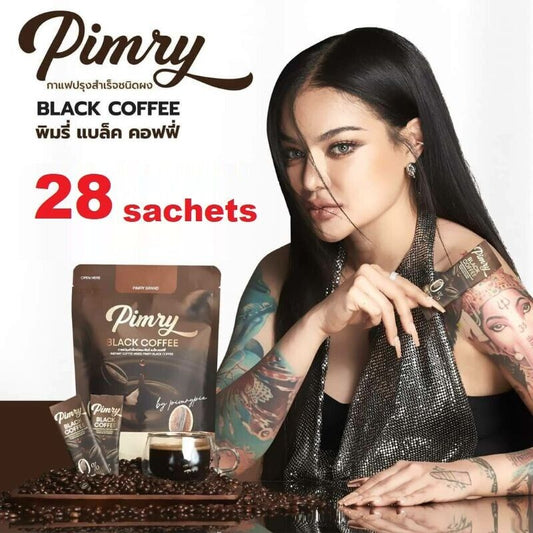 Pimry Pie Coffee Black 3-in-1Instant Drink Low calorie No Sugar Slim 28 sachets