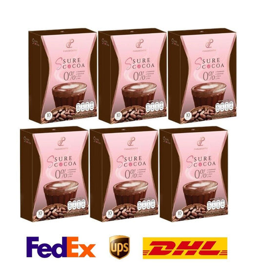 6x Pananchita S Sure Instant Cocoa Collagen 0% Sugar Burn Fat Slim Healthy Skin