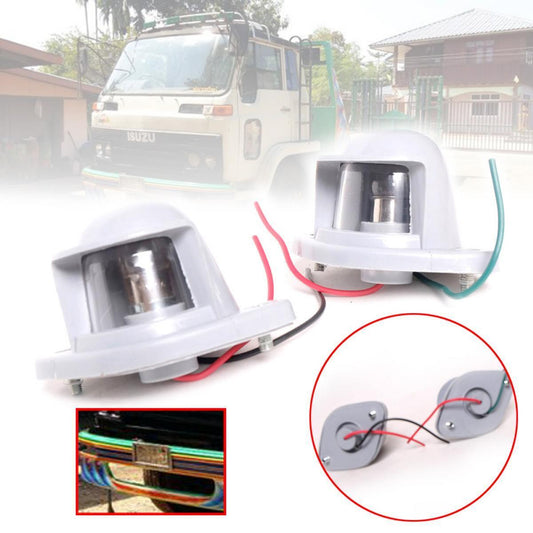 Rear License Plate Lamp Light 2 PCS For ISUZU JCM JUMBO JBR JCR 1975-1985