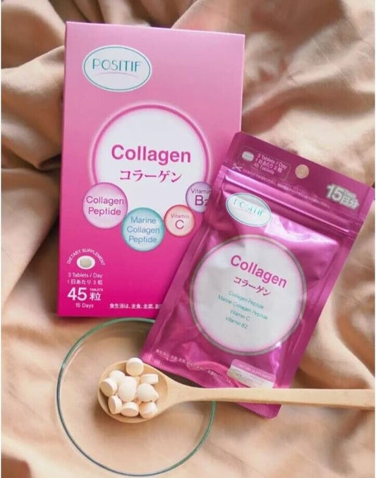 2X POSITIF COLLAGEN Peptide Vitamin C Dietary Supplement Moisturize Silky Skin