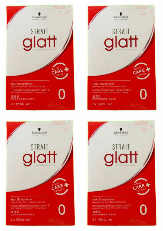 4 x Schwarzkopf Glatt Professional Hair Straightener Curly Frizzy Styling No 0