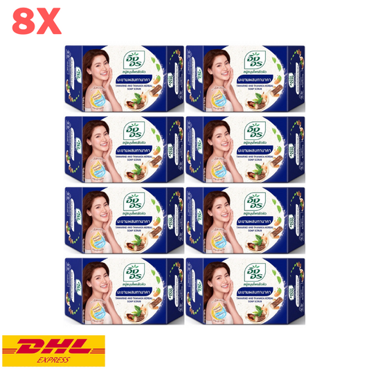 8x Ing On Tamarind Tanaka Thanaka Herbal Soap Scrub Face Body Skin Natural 85g