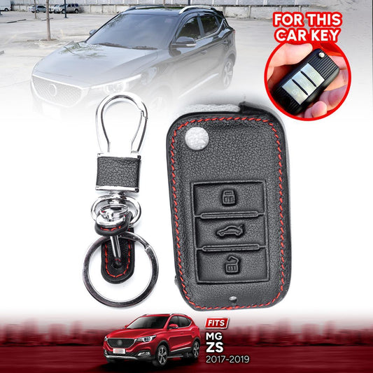 Key Case Black Leather Remote Control For MG ZS SUV 2017 2018 2019