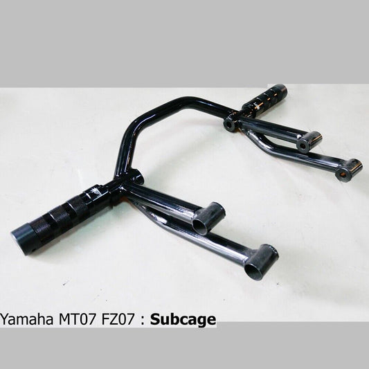 Yamaha MT07 FZ07 Subcage with foot pegs Motorcycle Motors Part Black Stunt Parts