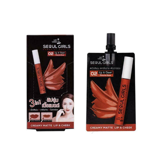 Nami Make Up Pro Seoul Girls Creamy Matte Lip and Cheek # 02 Mocha Rose Box of 6