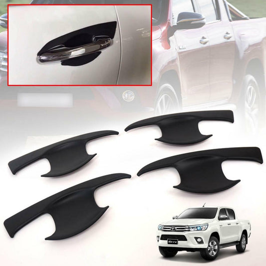 Door Handle Bowl Cover Matte Matt Black 4 Doors Fit Toyota Hilux SR 2015-2018