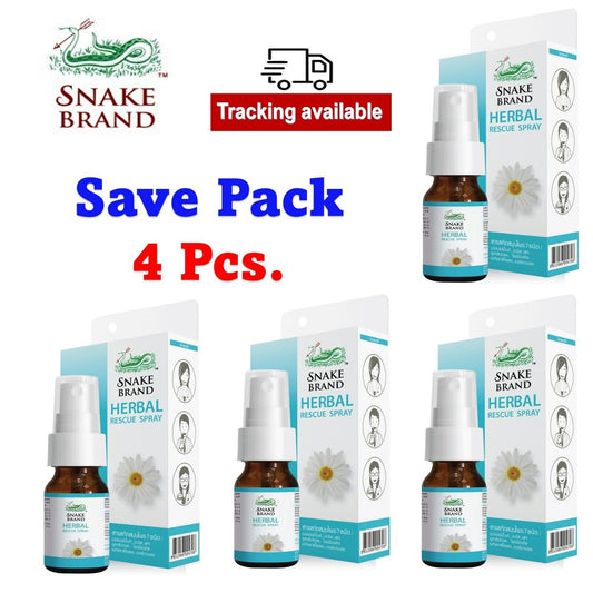 4x SNAKE BRAND Herbal Rescue Spray Help Refresh Sooth & Relief Discomfort 15ml
