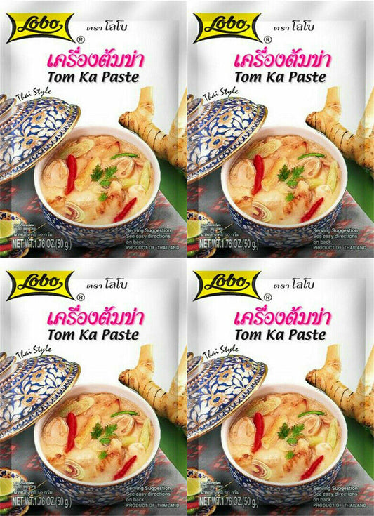 4x50g. Lobo Tom ka Paste Coconut Thai Authentic Food Thai Cooking Soup delicious