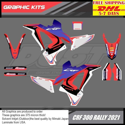 WW17 Stickers Kit For Honda CRF 300 Rally 2021 Motocross Graphics Bike Decals