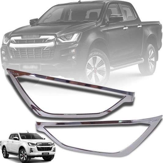 Cover Head Lights Lamp Chrome Fit Isuzu D-max Holden Rodeo Pickup 2020 2021