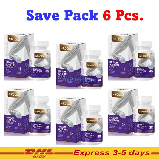 6 Nikocal Calcium Diet Supplement Increase Height Nourish Bones Vitamins 45 caps