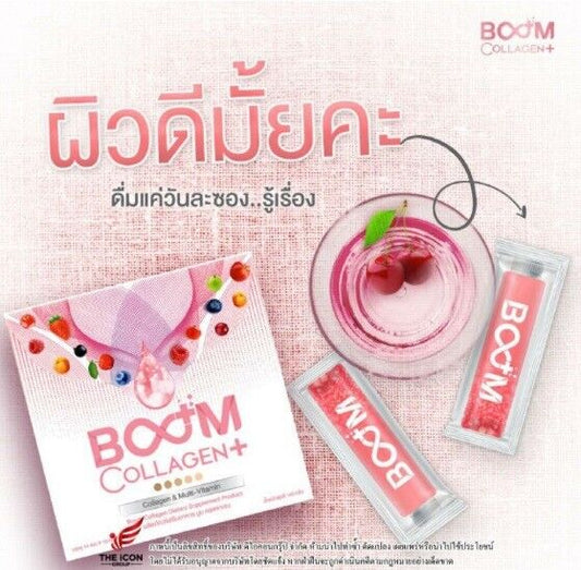 Boom Collagen Antioxidant Skin Supplements Anti-Aging Reduce Wrinkles 14 sachets
