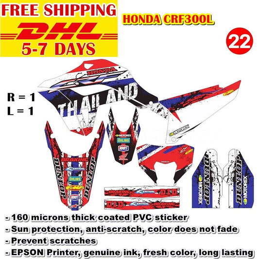 Stickers Graphics Kits For Honda CRF 300 L Motocross Whole Bike Decals Decal 22