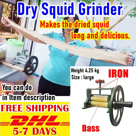 Big Dry Squid Iron Grinder Hand Press Cast Extractor Sugar Cane Juicer Manual