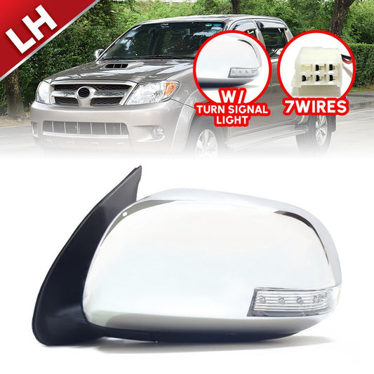 Chrome LH Side Wing Mirror Electric 7 Wires FIT Toyota Hilux Fortuner 2005-2011