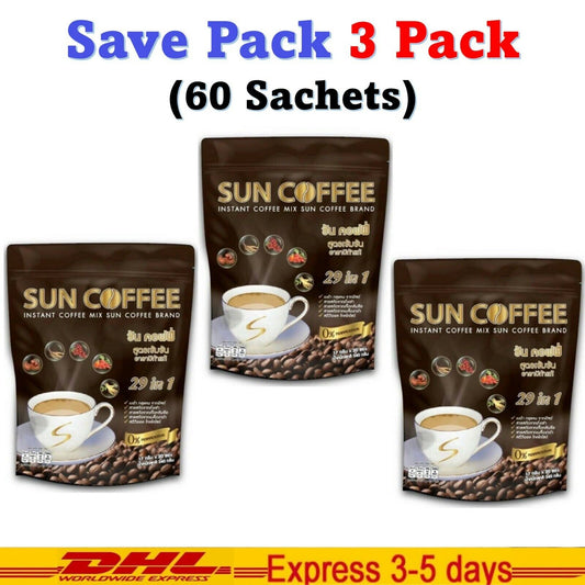 3x Sun Coffee Healthy Instant Coffee 29 in1 Herbs Weight Loss Slender Fat Free