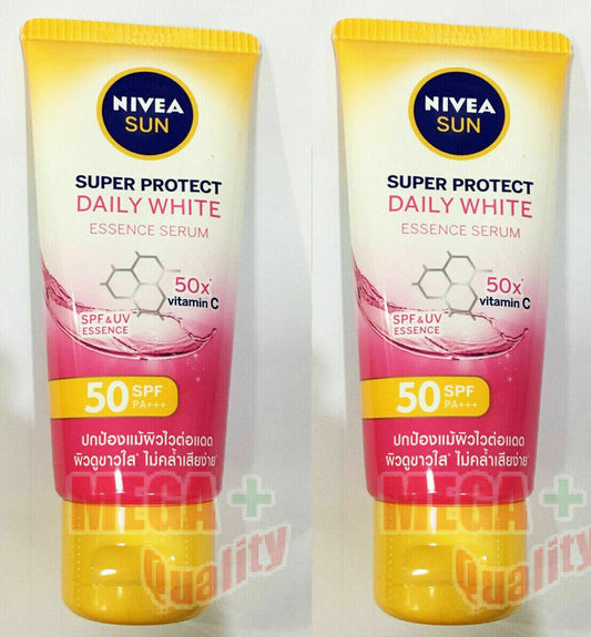 2 x 70ml Nivea Sun Super Protect Daily White Essence Sunscreen Body Serum SPF50