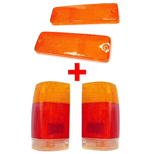 SET Front Bumper Lamp + Tail Lamp Lens Mazda B2000 B2200 B2600 Pickup 1985-1998